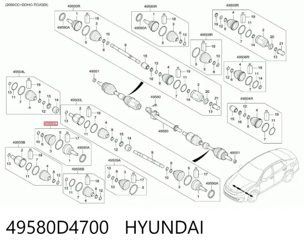  49580D4700 Hyundai/Kia
