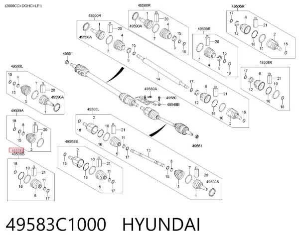 Пыльник ШРУСа внутренний 49583C1000 Hyundai/Kia