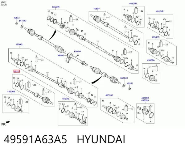 ШРУС наружный передний 49591A63A5 Hyundai/Kia