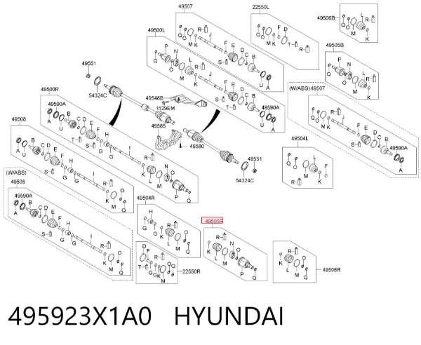 ШРУС внутренний правый 495923X1A0 Hyundai/Kia