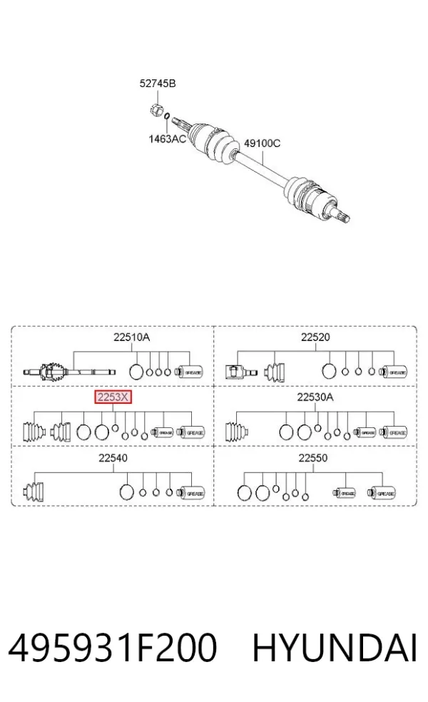 Пыльник ШРУСа наружный 495931F200 Hyundai/Kia