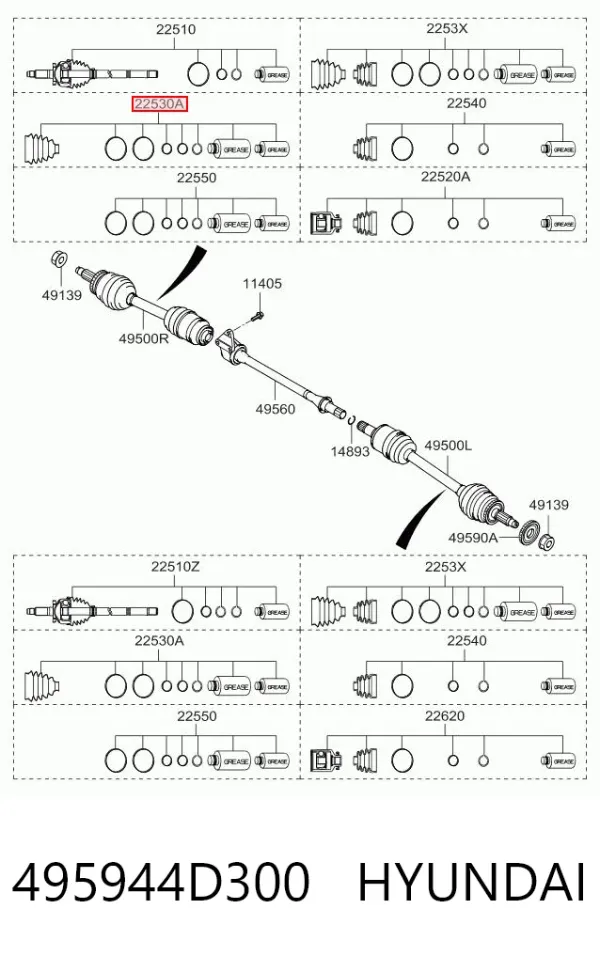 Пыльник ШРУСа наружный 495944D300 Hyundai/Kia