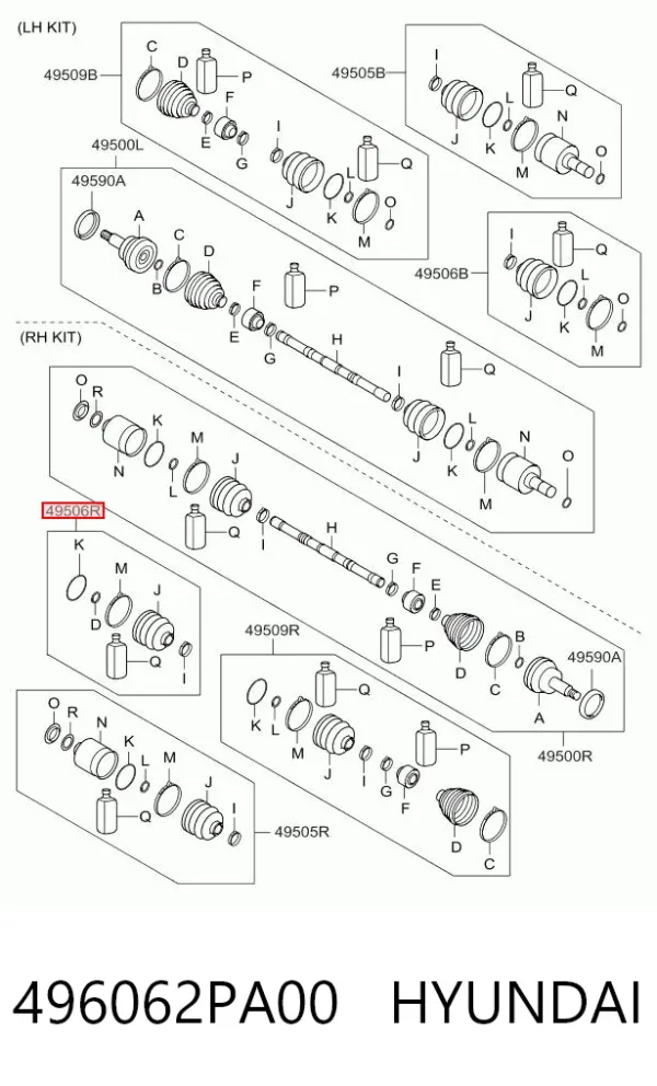 Пыльник ШРУСа внутренний 496062PA00 Hyundai/Kia