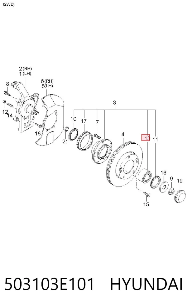 Подшипник ступицы 503103E101 Hyundai/Kia