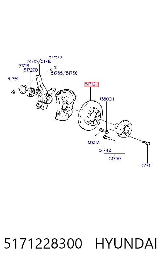 Передние тормозные диски 5171228300 Hyundai/Kia