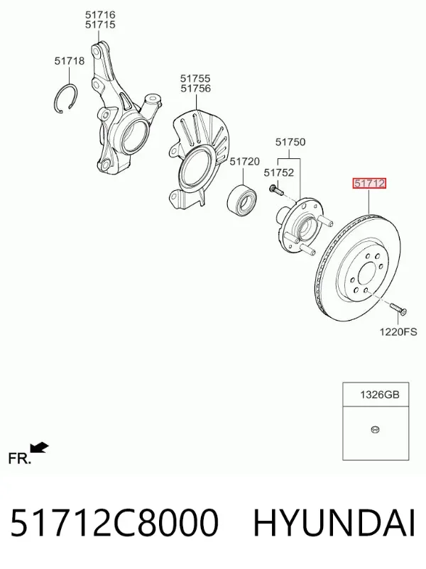 Передние тормозные диски 51712C8000 Hyundai/Kia