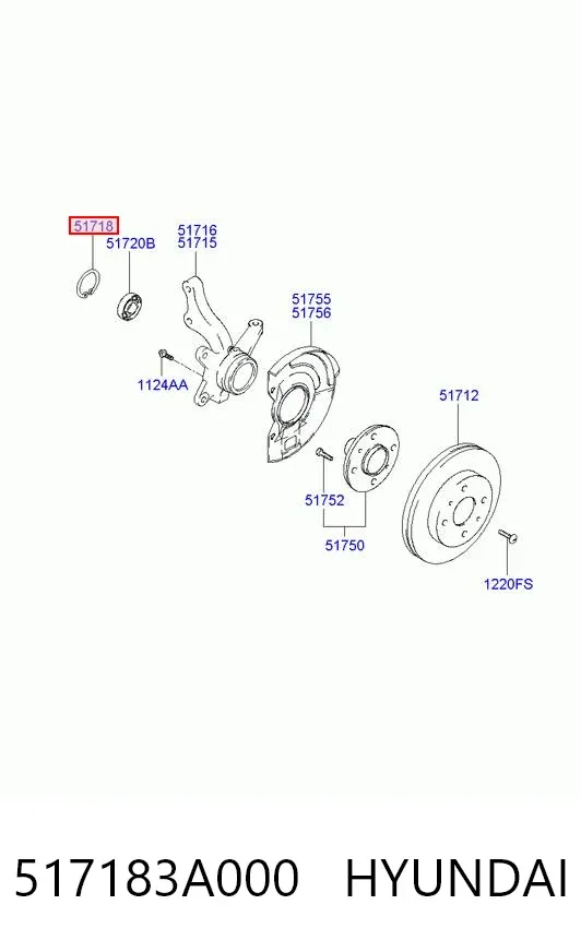 Подшипник ступицы 517183A000 Hyundai/Kia