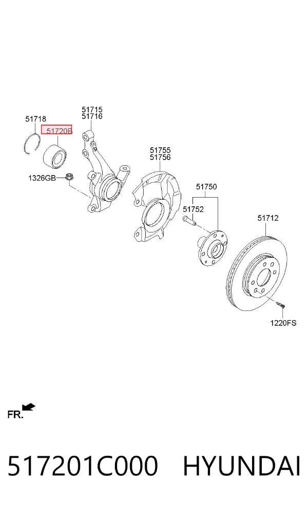 Подшипник ступицы 517201C000 Hyundai/Kia