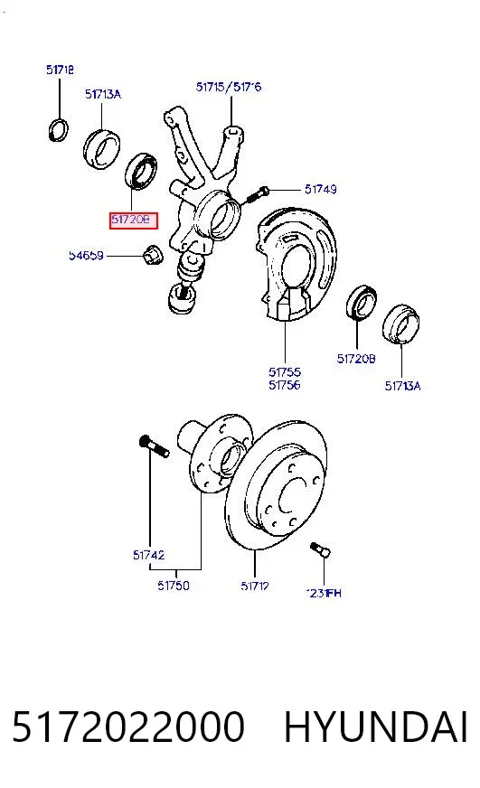 Подшипник ступицы 5172022000 Hyundai/Kia