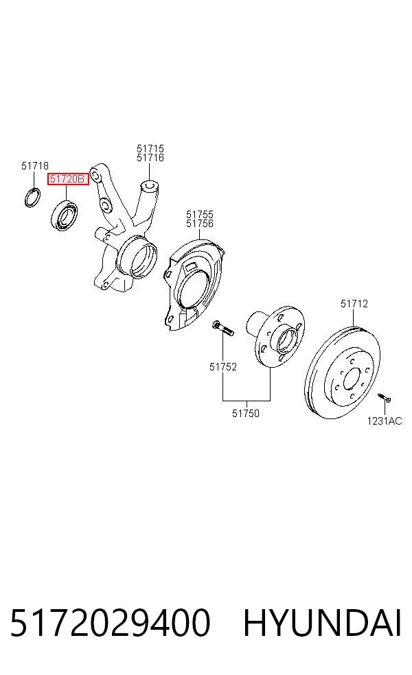Подшипник ступицы 5172029400 Hyundai/Kia