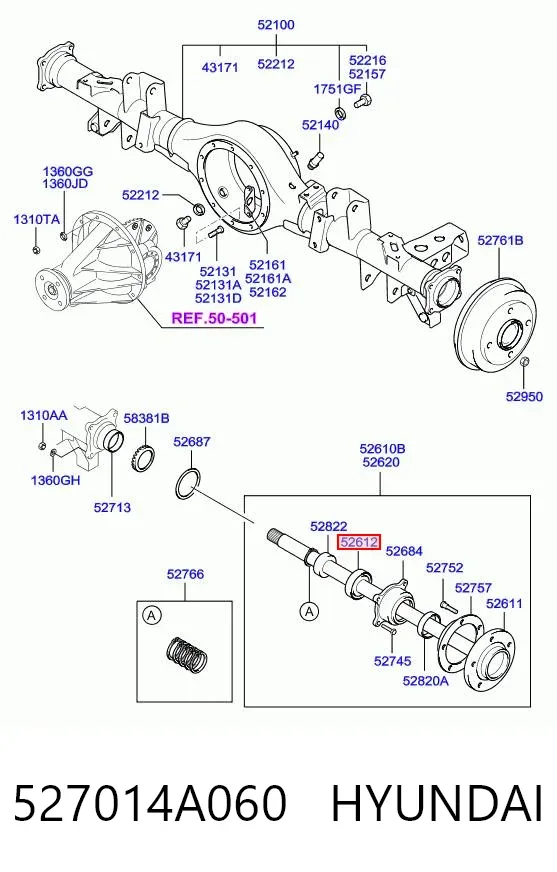 Подшипник задней ступицы 527014A060 Hyundai/Kia