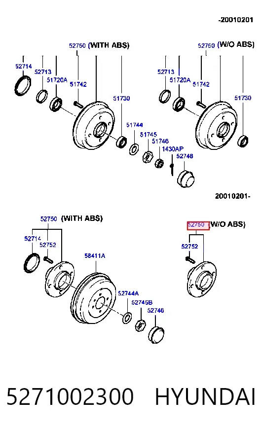 Тормозной барабан 5271002300 Hyundai/Kia