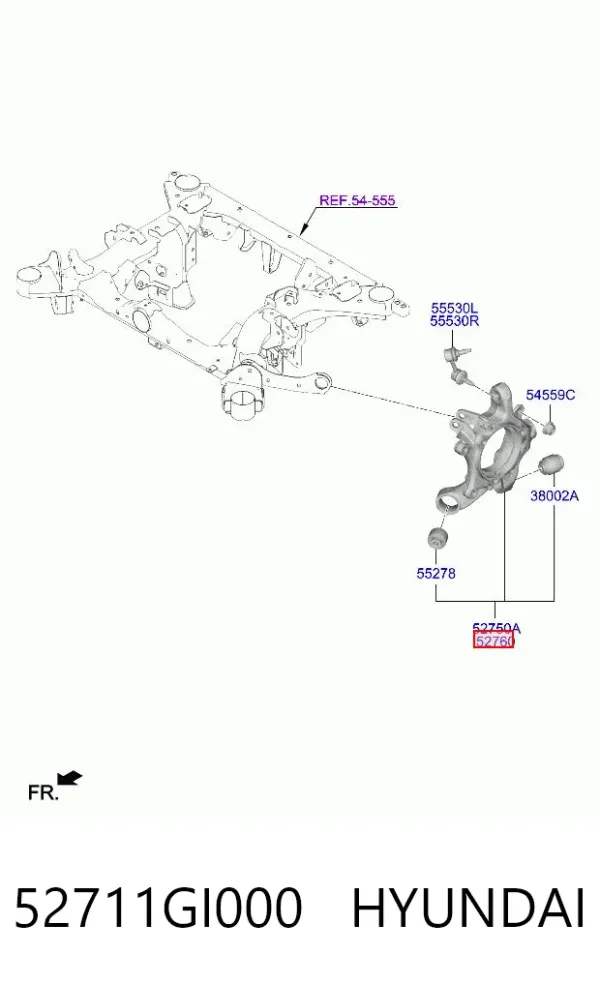 Цапфа задняя правая 52711GI000 Hyundai/Kia