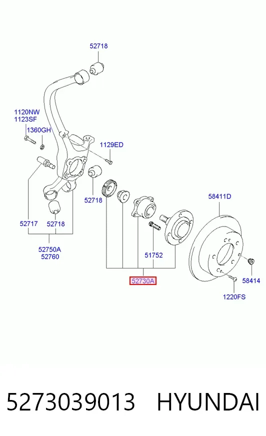 Задняя ступица 5273039013 Hyundai/Kia