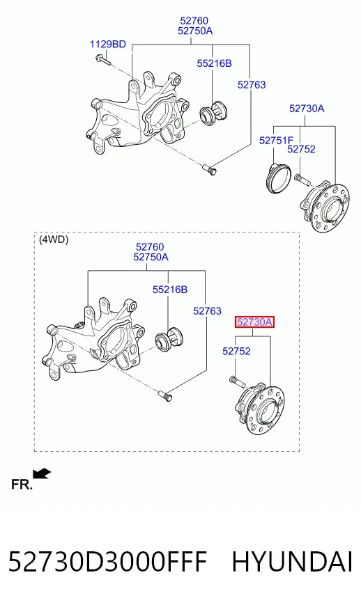 Задняя ступица 52730D3000FFF Hyundai/Kia