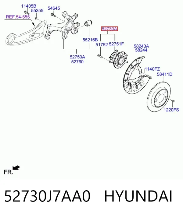 Задняя ступица 52730J7AA0 Hyundai/Kia