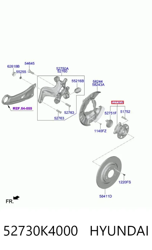 Задняя ступица 52730K4000 Hyundai/Kia