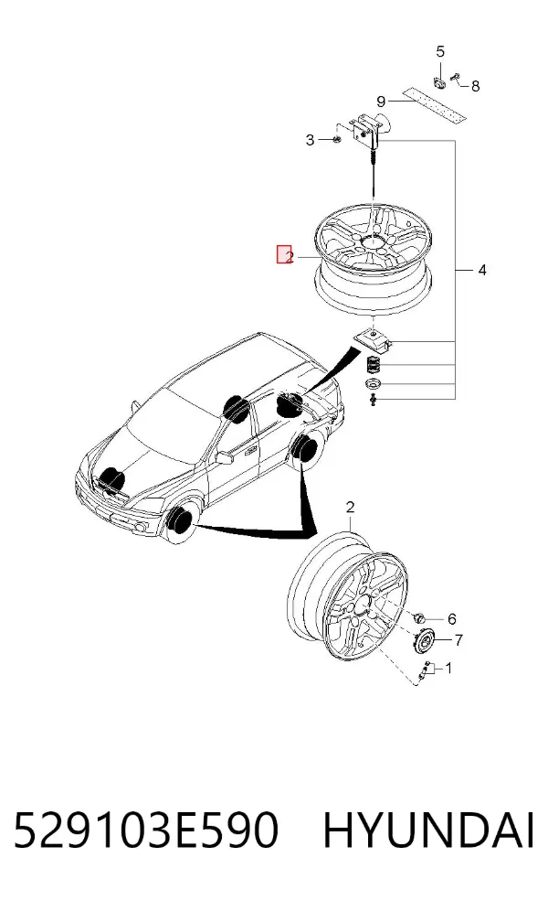 Диски колесные 529103E590 Hyundai/Kia