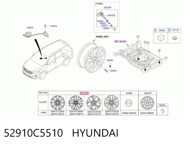 Диски колесные 52910C5510 Hyundai/Kia