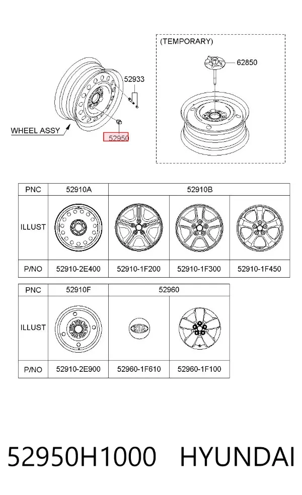 Гайки колесные 52950H1000 Hyundai/Kia