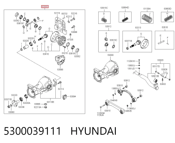 Задний редуктор 5300039111 Hyundai/Kia