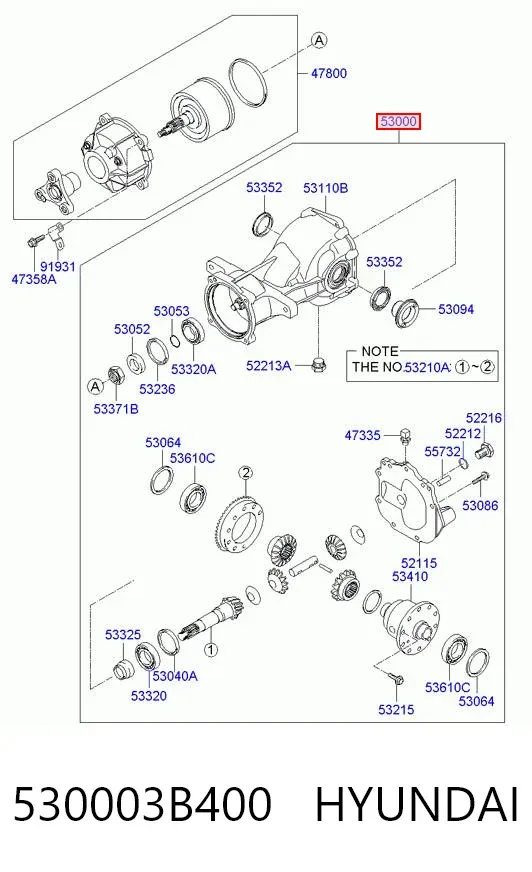 Задний редуктор 530003B400 Hyundai/Kia