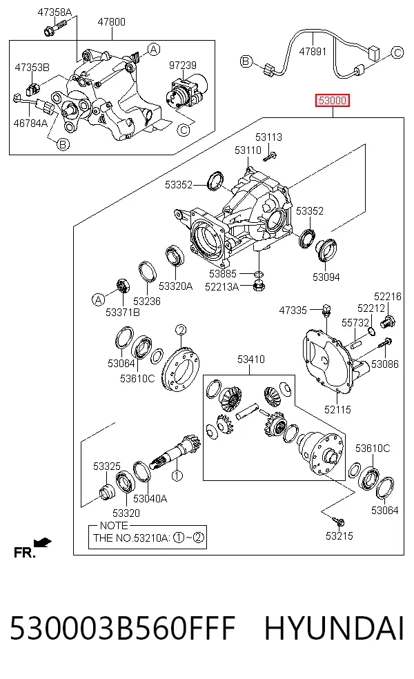 Задний дифференциал 530003B560FFF Hyundai/Kia