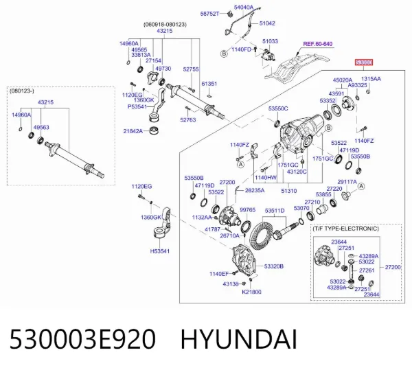 Передний редуктор 530003E920 Hyundai/Kia