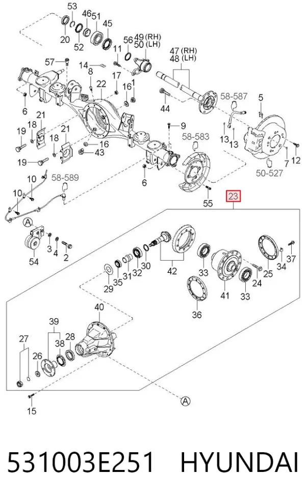 Задний редуктор 531003E251 Hyundai/Kia