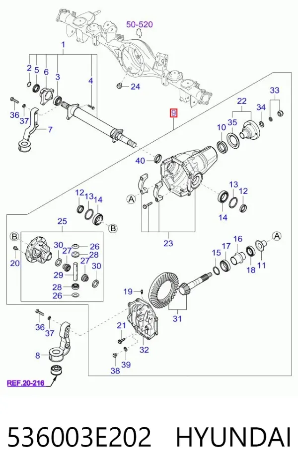 Передний редуктор 536003E202 Hyundai/Kia