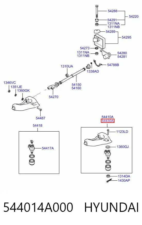 Верхний рычаг 544014A000 Hyundai/Kia
