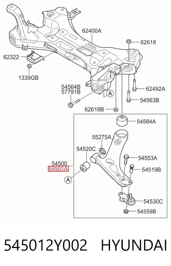 Нижний рычаг 545012Y002 Hyundai/Kia