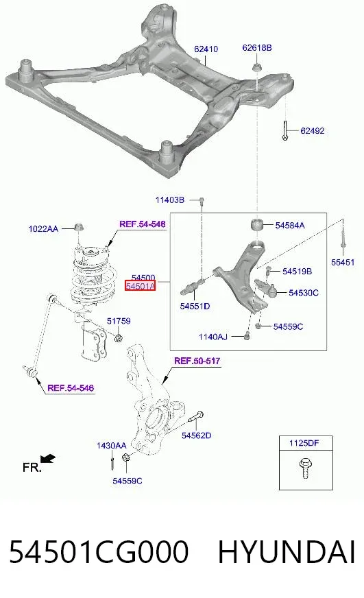 Рычаг передней подвески левый 54501CG000 Hyundai/Kia