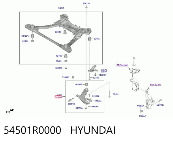 Нижний рычаг 54501R0000 Hyundai/Kia
