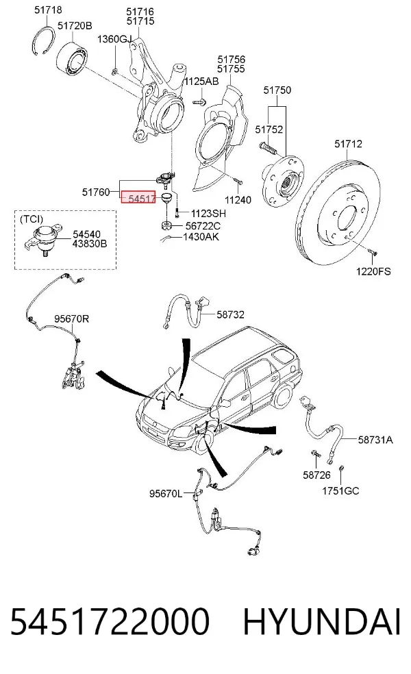 Пыльник опоры шаровой нижней 5451722000 Hyundai/Kia