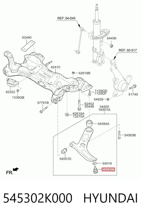 Нижняя шаровая опора 545302K000 Hyundai/Kia