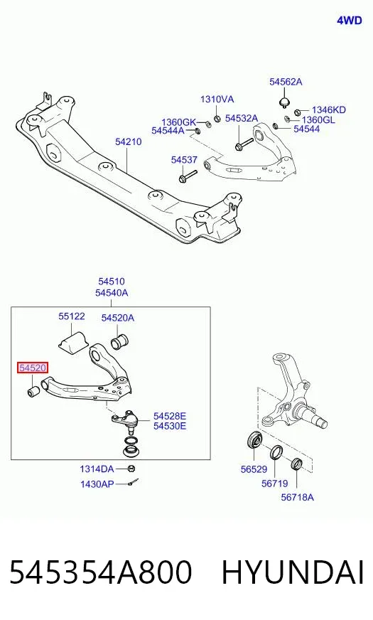 Сайлентблок переднего рычага 545354A800 Hyundai/Kia