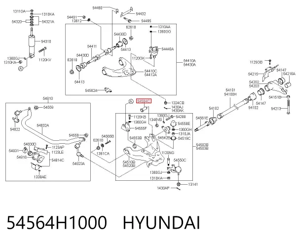 Сайлентблок переднего рычага 54564H1000 Hyundai/Kia