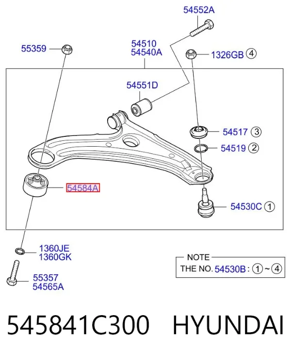 Сайлентблок переднего рычага 545841C300 Hyundai/Kia