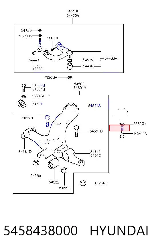 Сайлентблок переднего рычага 5458438000 Hyundai/Kia