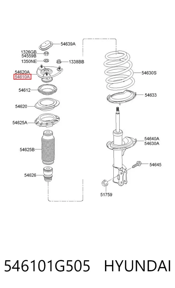 Опора амортизатора переднего левого 546101G505 Hyundai/Kia