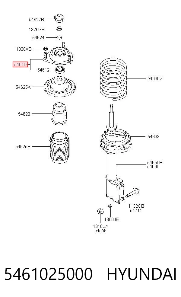 Опора переднего амортизатора 5461025000 Hyundai/Kia