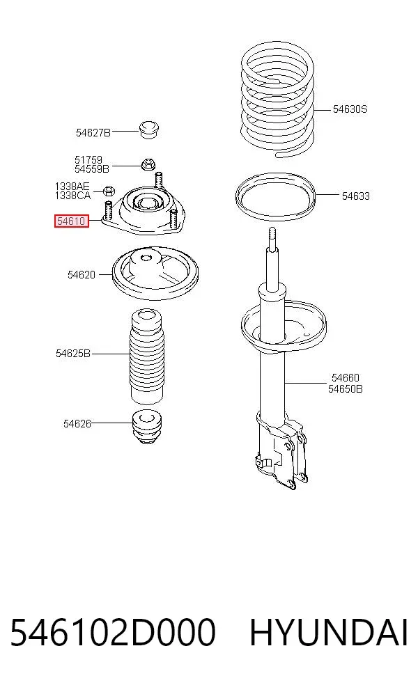 Опора переднего амортизатора 546102D000 Hyundai/Kia
