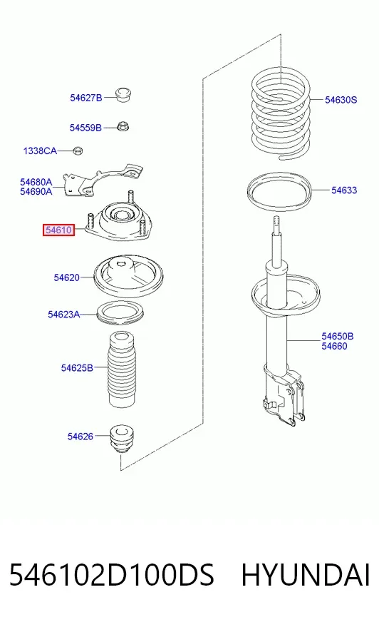 Опора переднего амортизатора 546102D100DS Hyundai/Kia