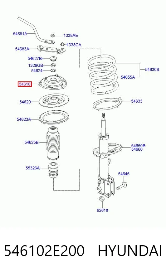Опора переднего амортизатора 546102E200 Hyundai/Kia