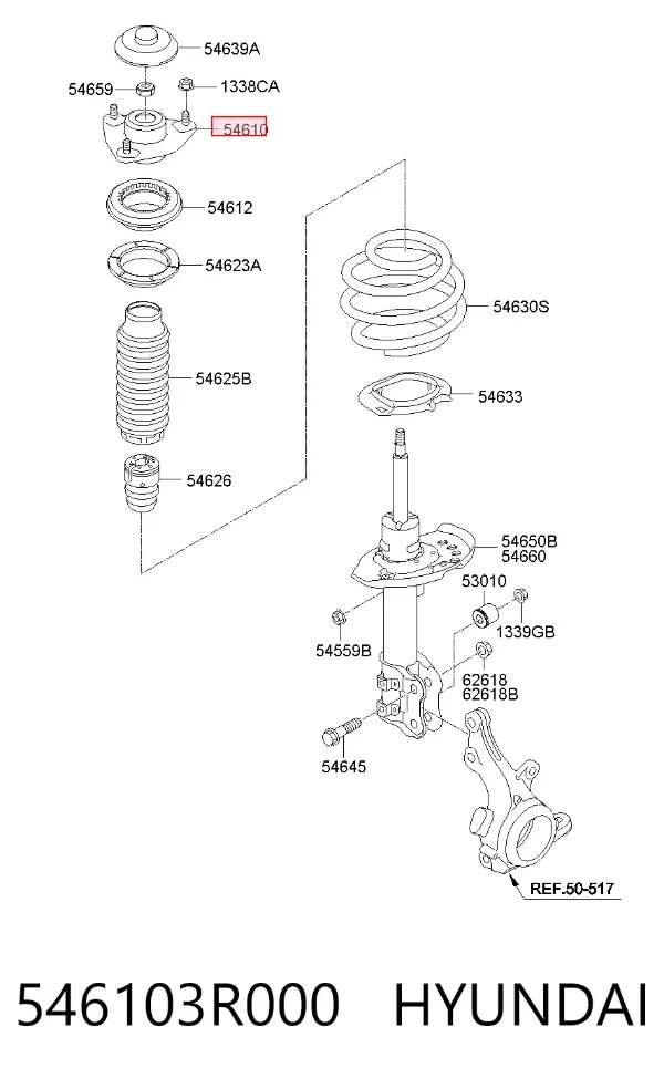 Опора переднего амортизатора 546103R000 Hyundai/Kia
