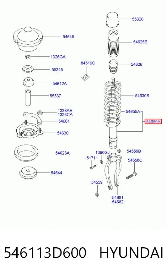 Амортизатор передний 546113D600 Hyundai/Kia