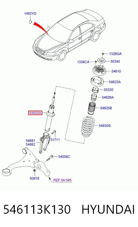 Амортизатор передний 546113K130 Hyundai/Kia