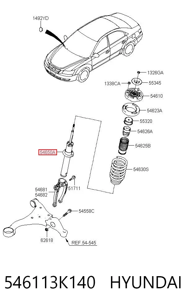 Амортизатор передний 546113K140 Hyundai/Kia