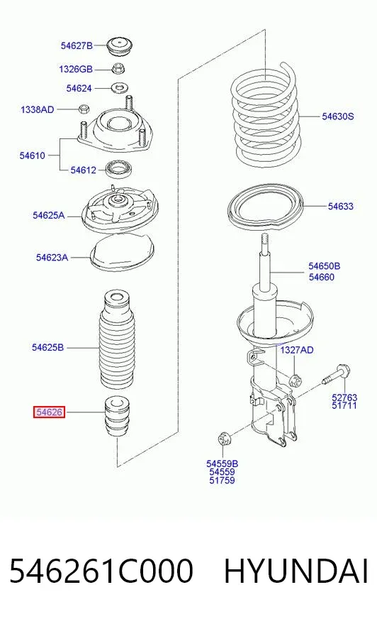 Буфер (отбойник) амортизатора переднего 546261C000 Hyundai/Kia
